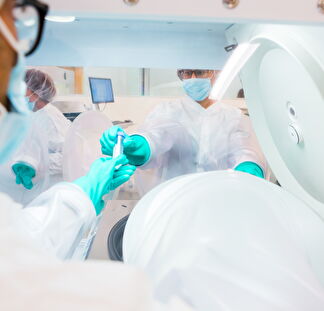 Medical assistants prepare an MS treatment